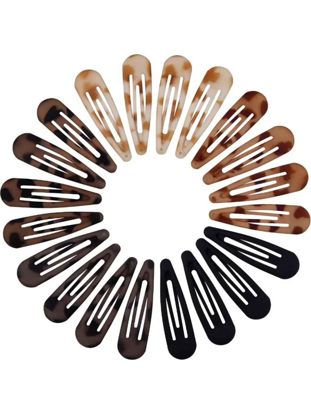 20 PCS No Slip Hair Barrettes for Women - Matte Black Tortoiseshell Clips for
